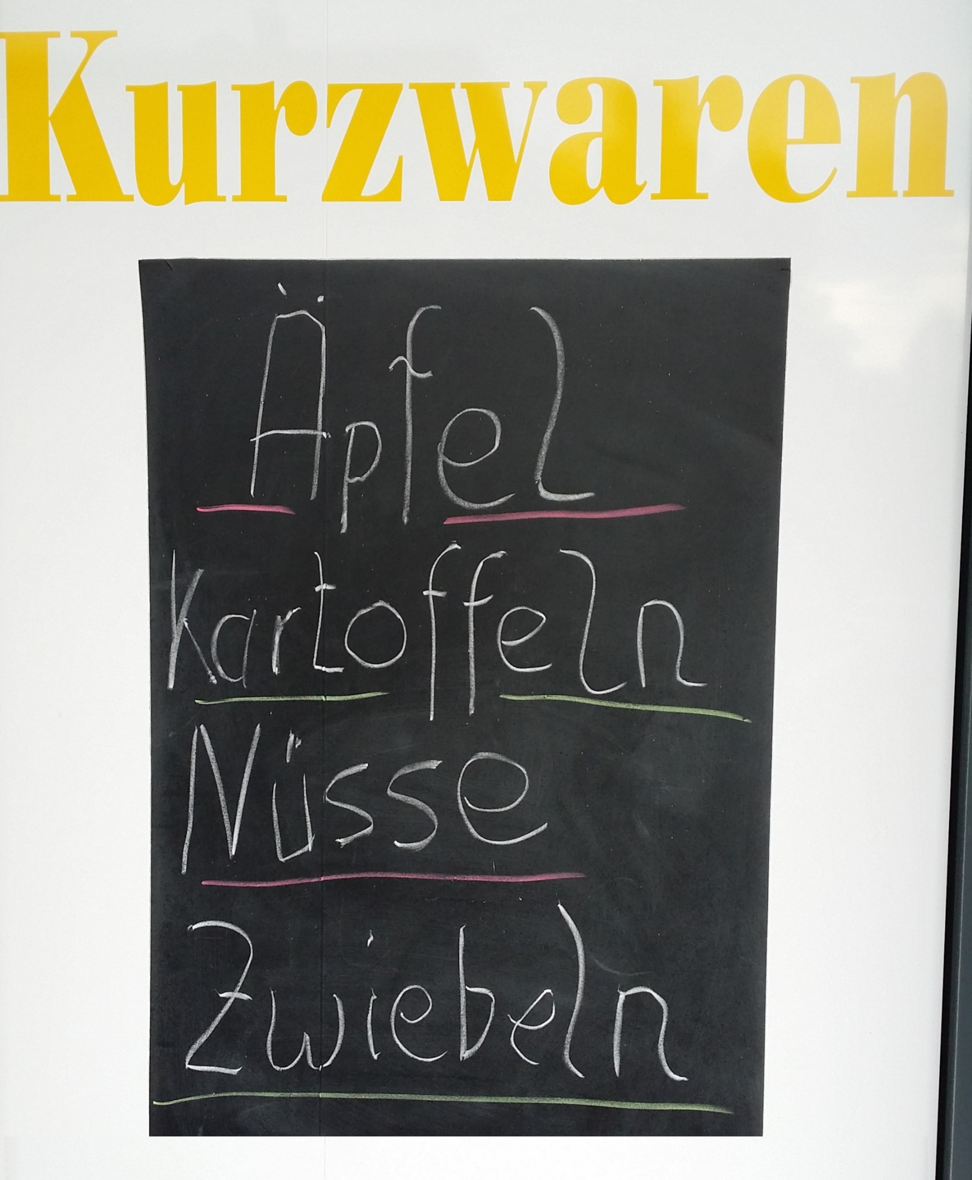 Schild - Kurzwaren